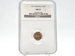 1917 NGC MS65 McKinley Commemorative $1 Gold **HIGH GRADE** 20-004 - Picture 1 of 8