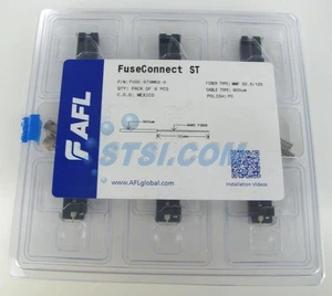 AFL FuseConnect ST OM1 Fiber Optic Connector, 6-Pack FUSE-ST9M62-6 ~STSI - Picture 1 of 9