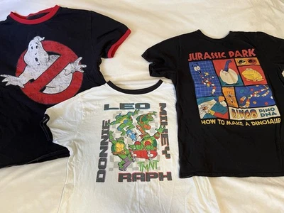 Lot Of 3 Pop Culture Kids XL Movie T-shirts, Ghostbusters, Jurassic Park, TMNT - Image 1 of 4