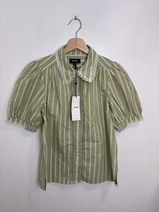 Me+Em Cotton Stripe Lace Trim Blouse UK 8 New With Tags - Picture 1 of 12