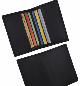 Mini Bifold Black Mens Wallet Genuine Leather Slim Thin Credit Card Holder New - Picture 1 of 7