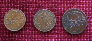 POLAND 3 COIN POLAND 2 GROSZE 1935 1937 5 GROSZE 1923 - Picture 1 of 2