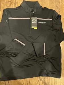 Callaway Weather Series Pullover Men's Medium Black 1/4 Zip Amstel Light - Picture 1 of 5