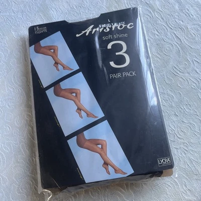 Aristoc Soft Shine Tights 15 Denier Sheer Vaguely Black Vintage 1980s New size L - Image 1 of 3