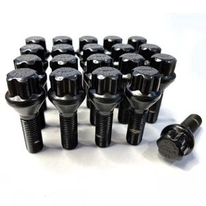 20 x Pernos de rueda de aleación cónicos redondos negros TPi 14x1,25 40 mm - Imagen 1 de 7