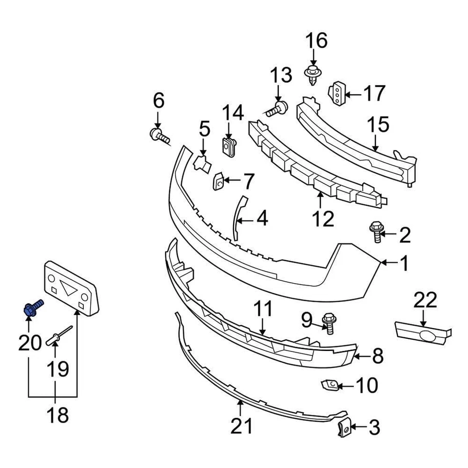 For Lincoln MKX 2007-2010 Lincoln N804376S307 Front License Plate Bracket Screw - Image 1 of 1