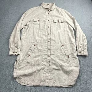 Duluth Artisan Hemp Duster Shirt Womens 2XL Beige Boho Organic Cotton Tunic - Picture 1 of 8