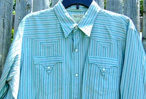 Vintage 1940s 50s H Bar C Gabardine MOP Jeweled Snaps Western Rockabilly Shirt - Picture 1 of 9