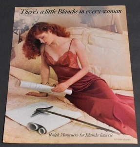 1977 Print Ad Sexy Fashion Lady Long Legs Redhead Blanche Dessous Smooth Beauty - Bild 1 von 1
