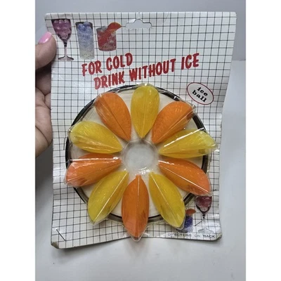 Vintage 10pc Fruit Slice Ice Cube Oranges and Lemons Plastic Ice Ball Summer Fun - Image 1 of 2