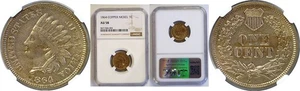 1864-C/N 1C Indian Head Cent NGC AU-58 - Picture 1 of 3