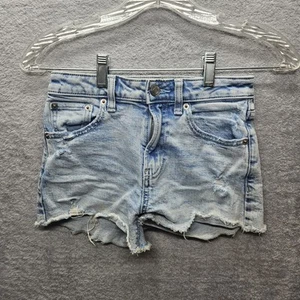 Gap Teens Girls Size 8 Cutoff Distressed Jeans Short Denim Blue Light Wash - Picture 1 of 12