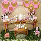 6 Pink Gold Minnie Mouse Backdrop Decorations Birthday Baby Shower Photo Booth