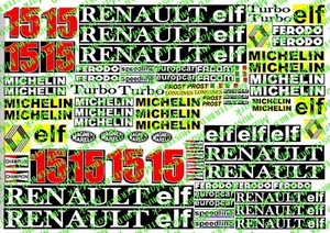 Body Decals Formel1 Renault RE40 V6 tc Alan Prost Ungarn GP++D71-Rarität-V2 - Bild 1 von 5