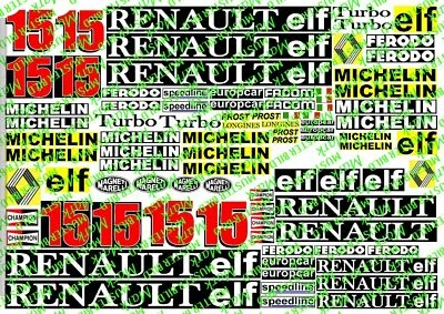 Body Decals Formel1 Renault RE40 V6 tc Alan Prost Ungarn GP++D71-Rarität-V2 - Bild 1 von 4