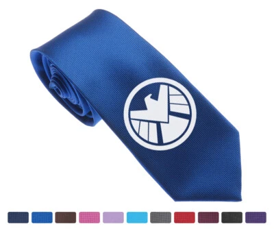 Marvel S.H.I.E.L.D Shield Men Woven Skinny Groom 2.5" Tie Necktie Cuff Links - Image 1 of 3