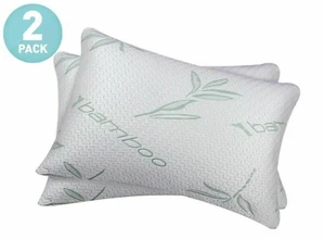 Almohada de espuma viscoelástica triturada de bambú hipoalergénica lavable cubierta Queen - Imagen 1 de 3