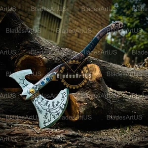 New Edition GOW Axe Hand Forged God Of War Axe Kratos Axe With Sheath - Picture 1 of 8