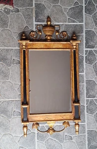 Wandspiegel Spiegel Empirestil ca 1950 Holzrahmen verziert gold-schwarz Sammler - Bild 1 von 5