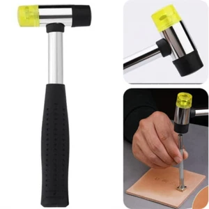 1PC Leather Hand Tool Double Face Soft Tap Small Rubber Hammer Mallet Shaft DIY - Picture 1 of 13