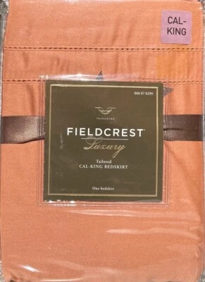 Falda de cama de algodón Fieldcrest Luxury Supima rubor y crema talla Cal King Foto 1 de 4