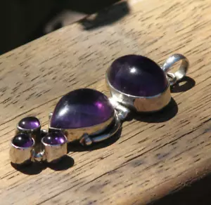 One of Kind Amethyst Crystal Pendant Set in Sterling Silver Stamped 925 - Picture 1 of 7