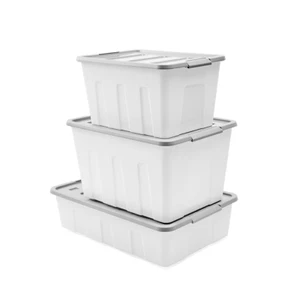 40L Underbed Storage Tub on Wheels Moveable Box Heavy Duty Plastic Lid - Picture 1 of 9