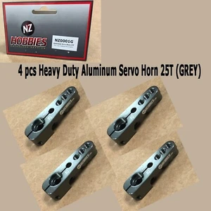 NZ HOBBIES Aluminum Servo Horn 25T (Grey) Axial, Futaba & Savox Servos (4pcs) - Picture 1 of 6
