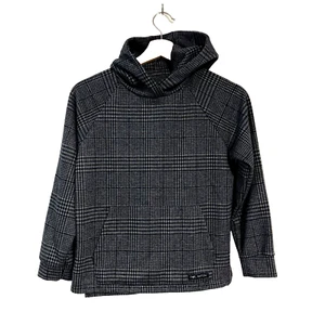Zara Kids Size Girls 11-12 Houndstooth Hoodie Sweatshirt Gray Cool Edition - Picture 1 of 5