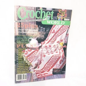 Crochet World Magazine April 1988 Springtime Sweaters Rug Afghan Baby Set Easter - Picture 1 of 10
