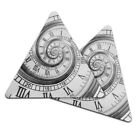 2x Triangle Coaster - BW - Classic Swirly Clock Time Concept #35826