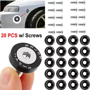 20PCS Black Billet Aluminum Fender Bumper Washer Bolt Engine Bay Screw Kit JDM - Foto 1 di 10