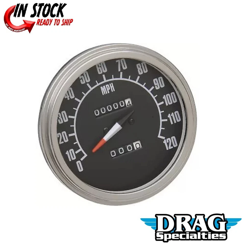 Velocímetro Drag Specialties DS-243885 negro 5" estilo FL 2:1 para 68-84 Foto 1 de 3