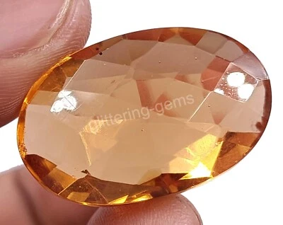 48.30 Ct Lab Created Yellow Citrine Oval Cut IGL Transparent Loose Gems M25 - Image 1 of 4