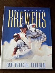 Official 1991 Milwaukee Brewers Program Vintage Baseball Paper Magazine American - Picture 1 of 4