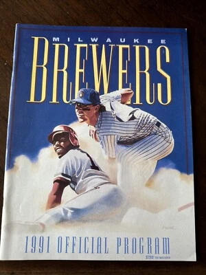 Official 1991 Milwaukee Brewers Program Vintage Baseball Paper Magazine American - Image 1 of 4