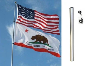 28FT FIBERGLASS TELESCOPING FLAG POLE & OPTIONAL FLAG(S) rv desert antenna 24' - Picture 1 of 11