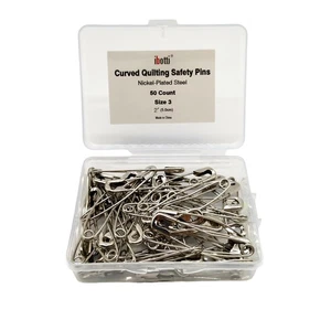 Curved Safety Pins for Quilting,Basting Pins for Quilting Curved,Size 3,50-Co... - Picture 1 of 6