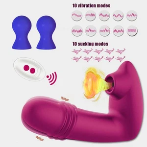 Remote Control Thrusting Dildo Vibrator G Spot Sucking Clit Stimulator Sex Toys - Picture 1 of 15