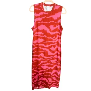 COREY LYNN CALTER Anthropologie Midi Rojo Talla L EE. UU. Cebra Sin Mangas Boho Verano - Imagen 1 de 15