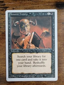 MTG Demonic Tutor ⭐LP/LP+⭐ ⭐Revised 3rd Edition⭐ ⭐10 REAL HQ PICS⭐ 1994 Magic - Picture 1 of 10