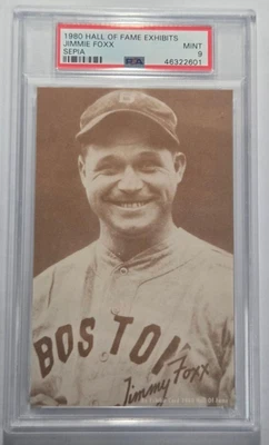 Exposiciones del Salón de la Fama Jimmie Foxx Sepia 1980 PSA como nuevo 9 Foto 1 de 2