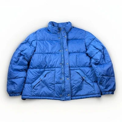 Old Navy Heritage Puffer Jacket Blue XXL 2015 No Hood Retro Winter Coat - Image 1 of 4