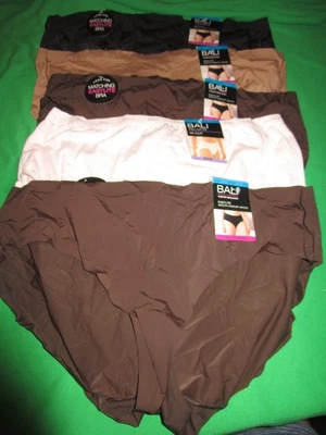 LOT 5 PR BALI HIPSTER AND HI CUT PANTIES UNDERWEAR 2XL 9  (BALI1) - Image 1 of 2