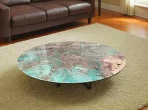 Handmade Amazonite Green Marble Coffee Table – Polished Crystal Slab Decor - Picture 1 of 6