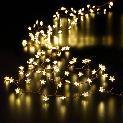 NOMA 720 Warm White Micro Star Garland w/ Copper Wire Christmas Lights 1621407