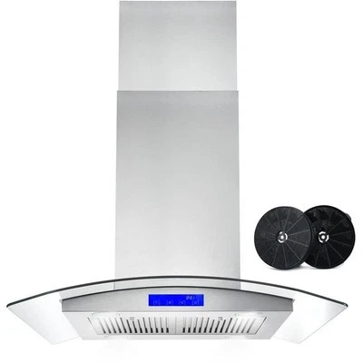Cosmo 30" 380 CFM Ductless Island Range Hood Kitchen Hood in Stainless Steel - Image 1 of 3