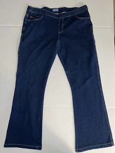 Pyjama Jeans Damen XL blau gerades Bein dunkle Waschung Stretch - Bild 1 von 7