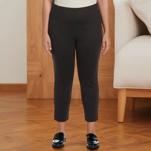 Rafaella Womens Plus Smooth Ponte Houndstooth Pull On Pants Black Size 3X NWT - Picture 1 of 2