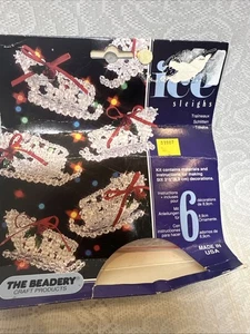 The Beadery Winter Ice Sleighs Vintage Beaded Christmas Ornament Craft Kit - Picture 1 of 8